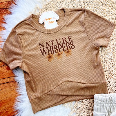 Conj. Blusa Nature Whispers e Short - Marrom e Areia